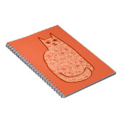 Moderne centrale kat, koraal Sinaasappel en wit Notitieboek (Rechterzijde)