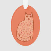 Moderne centrale kat, koraal Sinaasappel en wit Ornament (achterkant)