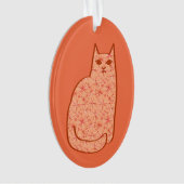 Moderne centrale kat, koraal Sinaasappel en wit Ornament (voorkant)