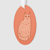Moderne centrale kat, koraal Sinaasappel en wit Ornament (voorkant)