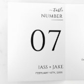 Moderne ceremonie bruiloft feest diner liefdevolle drieluik uitnodiging (Binnenzijde eerst)