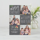 Moderne Chalkboard aangepaste fotofeestdag kerst Feestdagenkaart (Staand voorkant)