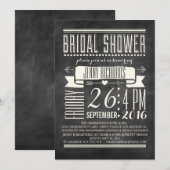 MODERNE CHALKBOARD BRUIDSDOUCHE UITNODIGING (Voorkant / Achterkant)