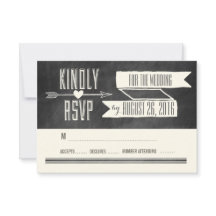 MODERNE CHALKBOARD BRUILOFT REACTIE KAART