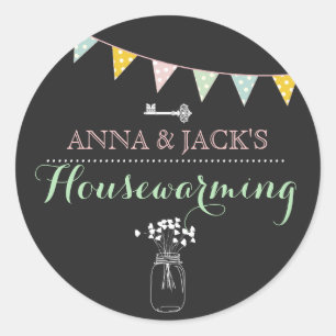 Moderne Chalkboard Housewarming Sticker
