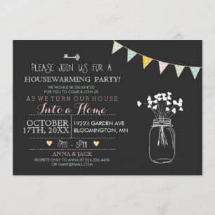 Moderne Chalkboard Housewarming Uitnodiging