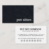 Moderne Chalkboard huisdier oppas. Loyaliteit Kaar Visitekaartje (Voorkant / Achterkant)