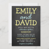 Moderne Chalkboard Typography Wedding Invitations Kaart (Voorkant)
