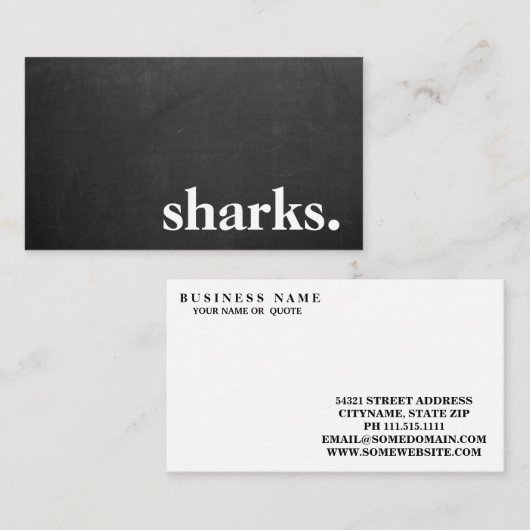 Moderne Chalkboardhaaien Visitekaartje (Voorkant / Achterkant)