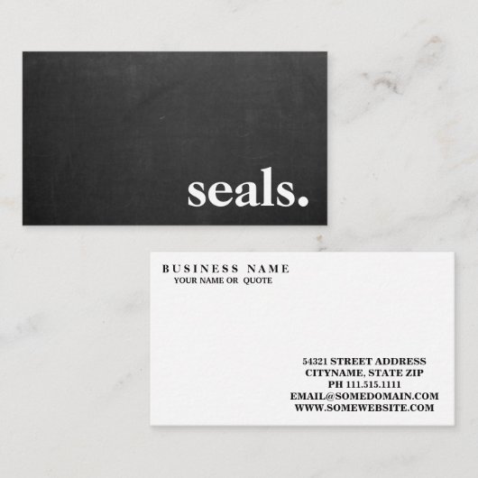 Moderne Chalkboardzegels. Visitekaartje (Voorkant / Achterkant)