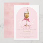 Moderne Champagne Brunch & Bubbly Vrijgezellenfees Kaart (Voorkant / Achterkant)