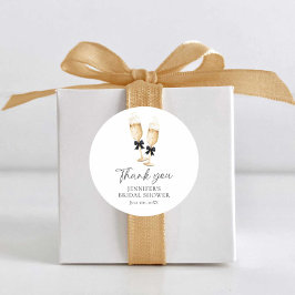 Moderne Champagne Dank je Ronde Sticker