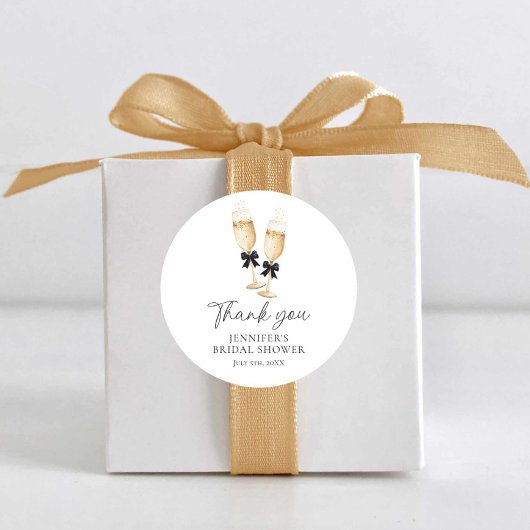 Moderne Champagne Dank je Ronde Sticker