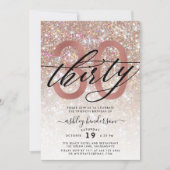 Moderne Champagne Glitter 30e verjaardag Kaart (Voorkant)