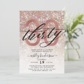 Moderne Champagne Glitter 30e verjaardag Kaart (Staand voorkant)