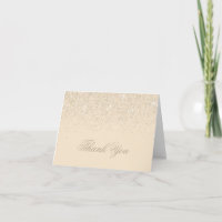 Moderne Champagne Glitter Dankjewel Kaarten
