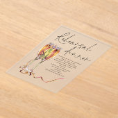 Moderne Champagne Script Oefenbruiloftdiner Acryl Uitnodigingen (Laagn)