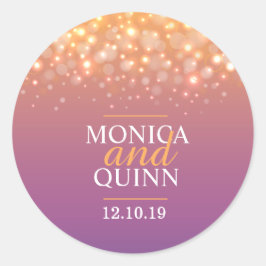 Moderne champagne sparkle bubbels bruiloft sticker