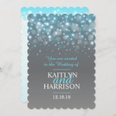 Moderne champagne sparkle bubbels bruiloft uitnodi kaart (Voorkant / Achterkant)