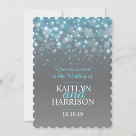Moderne champagne sparkle bubbels bruiloft uitnodi kaart