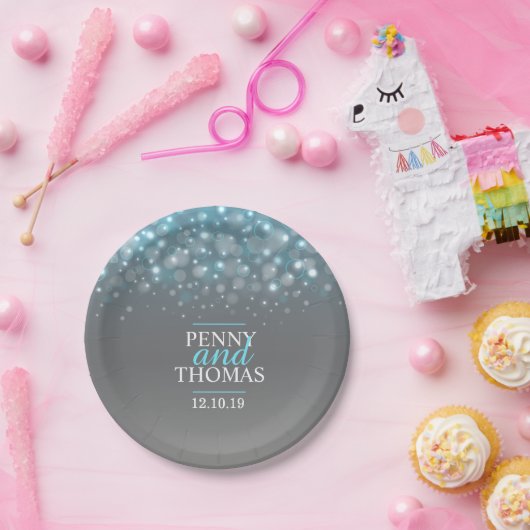 Moderne champagne sparkle bubble custom paper bord (Feest)