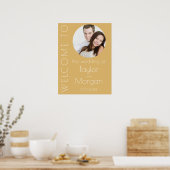 Moderne Champagne Tint Foto Trouw Welkom Poster (Keuken)