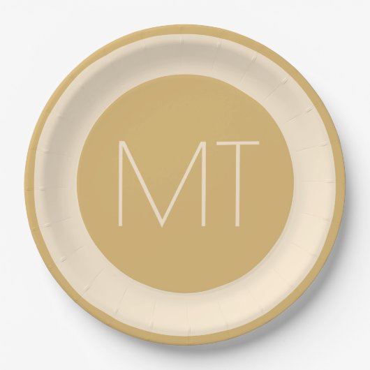 Moderne Champagne Tinten Bruiloft Papieren Bordje (Voorkant)