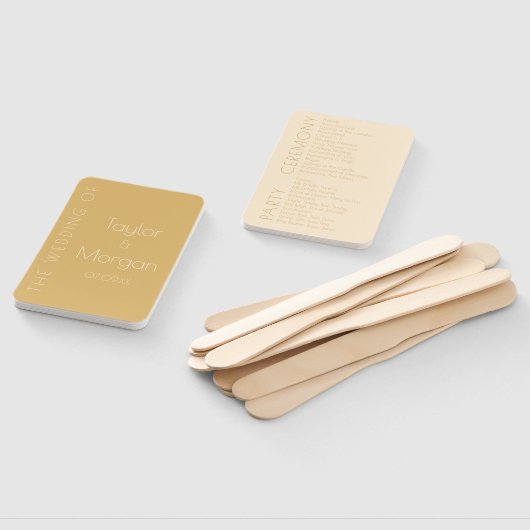 Moderne champagne tonale bruiloft programma's handwaaier (Niet-gemonteerd)