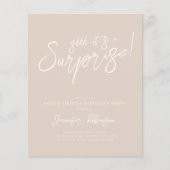 Moderne Champagne Verrassing Sweet 16 Uitnodiginge (Voorkant)