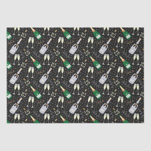 Moderne champagne viering nieuwjaar tissuepapier (Voorkant)