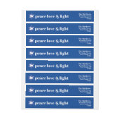 Moderne Chanoeka Blauw & Wit Wrap Around Label (Vel)