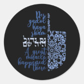 Moderne Chanoeka Dreidel Miracle Stickers (Voorkant)