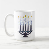 Moderne Chanoeka Menorah Festival van het Licht Koffiemok (Links)