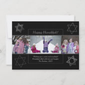 Moderne Chanoeka Monochrome ster van David 3 Foto Feestdagenkaart (Voorkant)