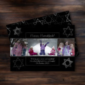 Moderne Chanoeka Monochrome ster van David 3 Foto Feestdagenkaart