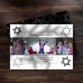 Moderne Chanoeka Monochrome ster van David 3 Foto Feestdagenkaart