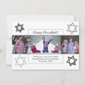 Moderne Chanoeka Monochrome ster van David 3 Foto Feestdagenkaart (Voorkant)
