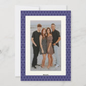 Moderne Chanoeka Star Line Elegant Blauw Foto Feestdagenkaart (Achterkant)