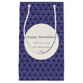 Moderne Chanoeka Star Lines Elegant Blue Custom Klein Cadeauzakje (Voorkant)