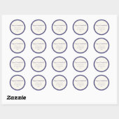 Moderne Chanoeka Star Lines Elegant Blue Custom Ronde Sticker (Vel)
