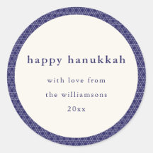 Moderne Chanoeka Star Lines Elegant Blue Custom