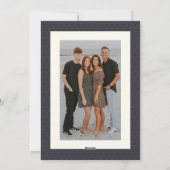 Moderne Chanoeka ster Elegant Navy Blue Foto Feestdagenkaart (Achterkant)