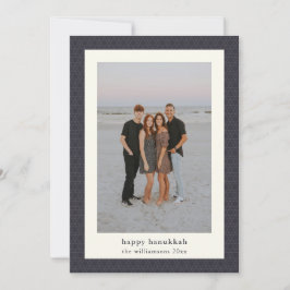 Moderne Chanoeka ster Elegant Navy Blue Foto Feestdagenkaart