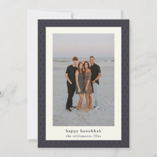 Moderne Chanoeka ster Elegant Navy Blue Foto Feestdagenkaart