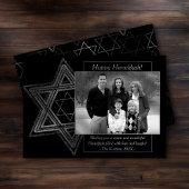 Moderne Chanoeka Zilveren Wishful Star of David Fo Feestdagenkaart
