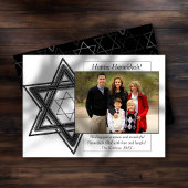 Moderne Chanoeka Zilveren Wishful Star of David Fo Feestdagenkaart