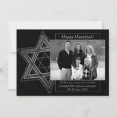 Moderne Chanoeka Zilveren Wishful Star of David Fo Feestdagenkaart (Voorkant)