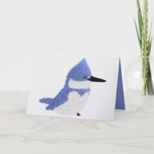 Moderne charmante ijsvogel met riem feestdagen kaart