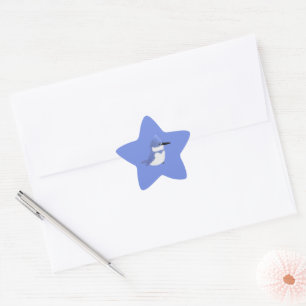 Moderne charmante ijsvogel met riem ster sticker