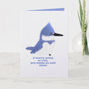 Moderne charmante riem ijsvogel rise & shine feestdagen kaart